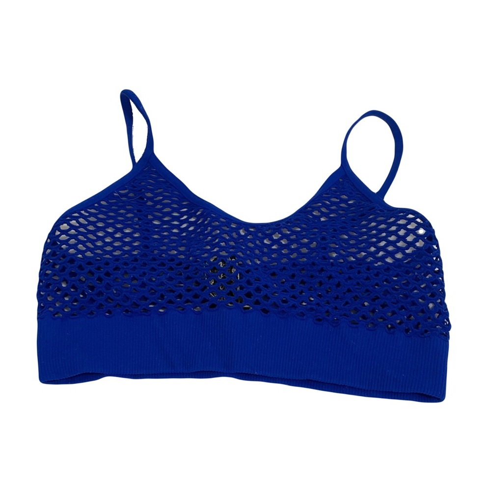LF / love mar blue mesh netted bralette (one size)